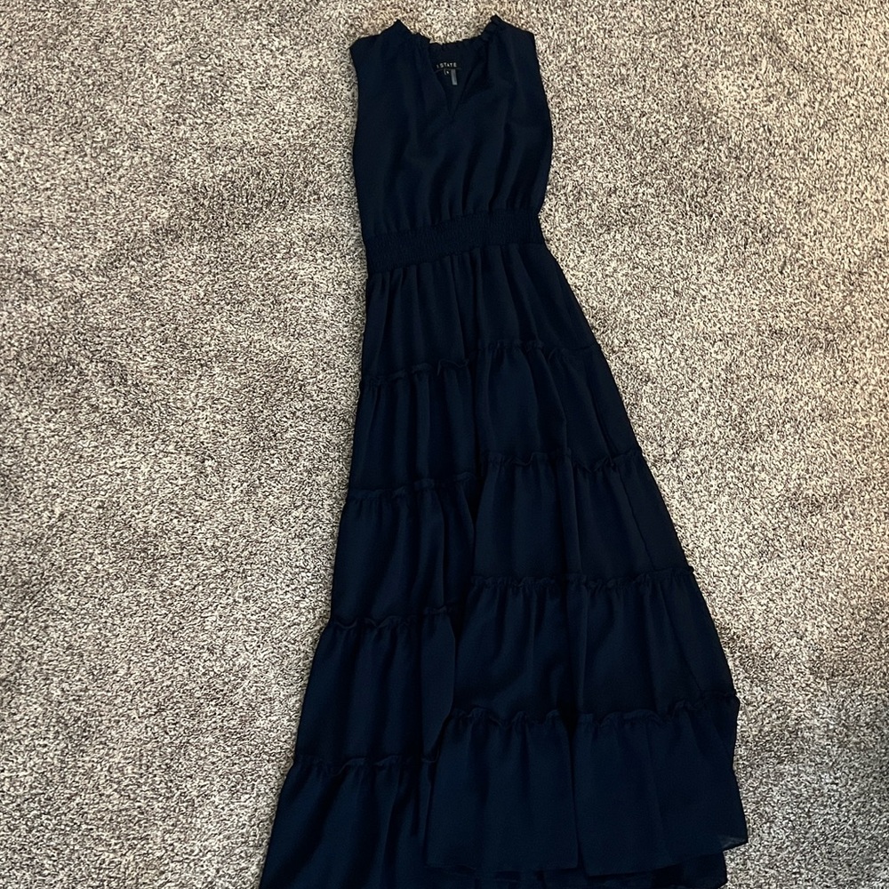 1.STATE Dark Blue Tiered Dress